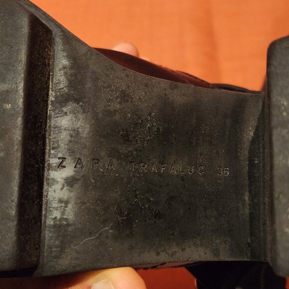 ZARA Trafaluc Black Chunky Platform Mary Janes Lug Sole Ankle Booties Sz 6 /36 - Picture 9 of 10